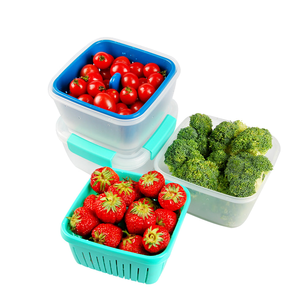 Fruit/Vegetable Storage Containers For Fridege by Genteen,Colander wit