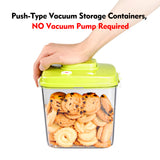 Vacuum Food Storage Containers by GENTEEN-Airtight Food Storage Containers-Cereal & Dry Containers Storage Set-Pack of 3.Kitchen,Pantry Organization for Cookie with BPA Free Material